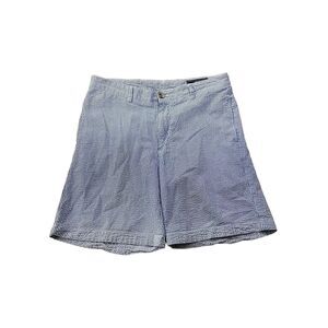 Vineyard Vines Club Short Men 34 Blue White Seersucker Chino Pockets Preppy 8.5"